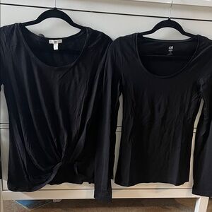 H&M & BP Women's Black Long Sleeve Tops - Set of 2